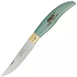MAM Iberica S Folding Knife Turquoise Beech Wood, Brass HW, Satin (2010-TU)
