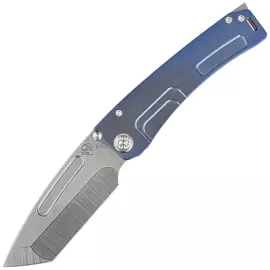 Medford Knife Marauder-H Tanto Blue Titanium, Tumbled S45VN by Greg Medford