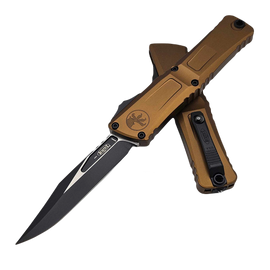 Microtech Combat Troodon Bowie Gen III Tan Aluminum, Black M390MK by Tony Marfione (1146-1TA)