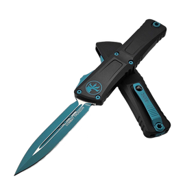 Microtech Combat Troodon D/E Gen III OTF Knife Black Aluminum, Turquoise M390MK by Tony Marfione (1142-1TQSK)