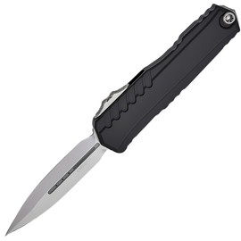 Microtech Cypher II D/E OTF Knife Black Aluminum, Stonewashed M390MK by Deryk Munroe and Tony Marfione (1242-10)