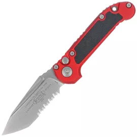 Microtech LUDT T/E Gen III Automatic Knife Red Aluminum/3M, Stonewashed P/S M390MK by Tony Marfione (1136-11RD)