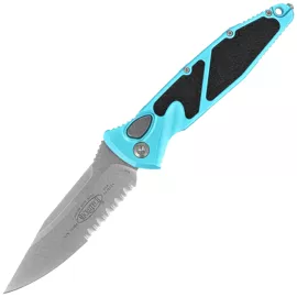 Microtech Socom Elite Auto S/E Turquoise Aluminum, Stonewashed P/S M390 by Tony Marfione (160A-11TQ)