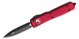 Microtech Ultratech D/E Merlot Red Aluminum Knife, Black M390 by Tony Marfione (122-1MR)