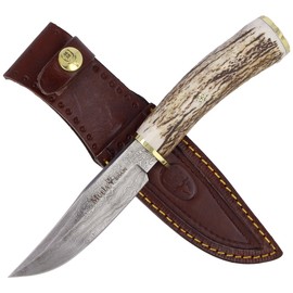 Muela Braco-11DAM Deer Stag Knife, Damascus