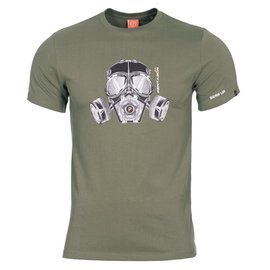 Pentagon Ageron Gas Mask T-shirt, Olive (K09012-GM-06)