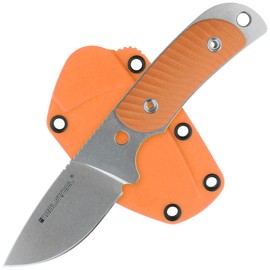 Real Steel Hunter 165 Orange G10, Stonewashed 12C27 knife (3532)