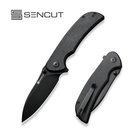 Sencut Borzam Black Canvas Micarta, Black 9Cr18MoV Knife (S23077-3)