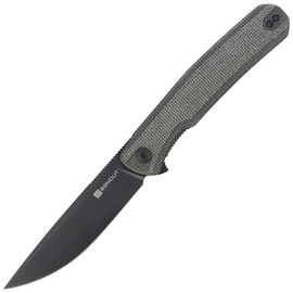 Sencut Knife Scitus Dark Green Canvas Micarta, Black Stonewashed D2 by Ostap Hel (S21042-3)