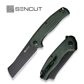 Sencut Knife Traxler Green Canvas Micarta, Black Stonewashed 9Cr18MoV (S20057C-4)