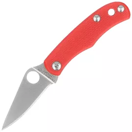 Spyderco Bug Knife Red G10, Satin 12C27 (C133GRDP)