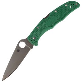 Spyderco Endura 4 FRN Green Flat Ground PlainEdge Knife (C10FPGR)