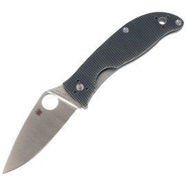 Spyderco Polestar G-10 Grey / BD1 PlainEdge Knife (C220GPGY)