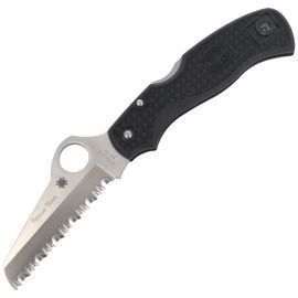 Spyderco Rescue 3 Lightweight Knife (Black) with Double-Sided Folding  Sharpener