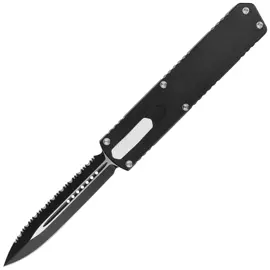 TacKnives TAKCOM Nighthawk V2 Double Edge Black Aluminum, DLC 154CM OTF automatic knife
