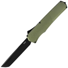 Tekto A5 Spry T/E OD Green Aluminum OTF Knife, Black CPM S35VN