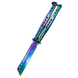 Third Balisong Rainbow Stainless Steel, Rainbow Butterfly Knife