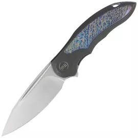 WE Knife Makani LE No 148/300 Black Titanium / Flamed Titanium Inlay, Hand Rubbed Satin CPM 20CV by Anton Tkachenko knife (WE21048B- 3)