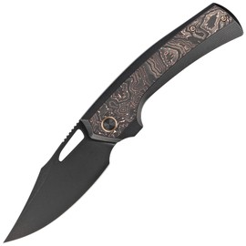 WE Knife Nefaris LE No ???/155 Black Titanium / Copper Foil / CF, Black Stonewashed CPM 20CV (WE22040F-1)