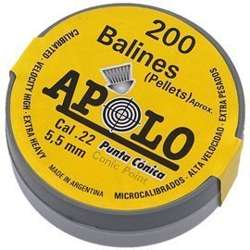 Apolo Conic .22/5.5mm AirGun Pellets, 200 pcs 0.84g/13.0gr (11005)