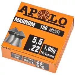 Apolo Magnum Heavy .22/5.5mm AirGun Pellets, 100 pcs 1.00g/15.4gr (13001)