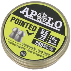 Apolo Pointed .22/5.5mm AirGun Pellets, 250 psc 1.15g/18.0gr (19601)