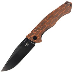 Bestech Keen II Black-Orange G10/Titanium, Black Stonewashed CPM S35VN by Koens Craft knife (BT2301F)