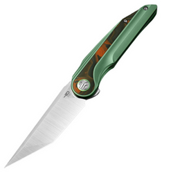 Bestech Knife Blind Fury Orange Carbon Fiber / Green Titanium, Stonewashed / Satin M390 by Grzegorz Grabarski (BT2303C)