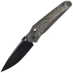 Bestech Knife Mothus Black Bronze Titanium, Black Stonewashed M390 by Kombou (BT2206G)