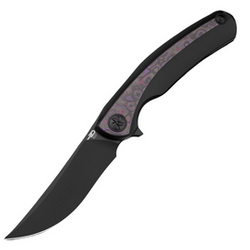 Bestech Sambac Knife Black Titanium/Purple Haze Fat Carbon, Black PVD MagnaCut by Ostap Hel (BT2402B)