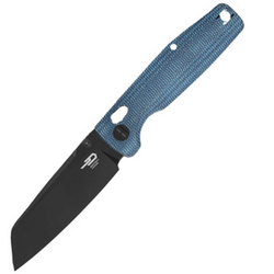 Bestech Slasher Blue Micarta, Black Stonewashed D2 Knife (BG56C-2)