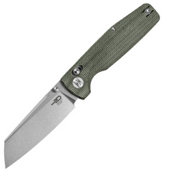 Bestech Slasher Green Micarta, Stonewashed D2 Knife (BG56B-1)