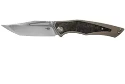 Bestech Togatta Grey Titanium/Marble Carbon Fiber Knife, Satin M390 by Koens Craft (BT2102F)