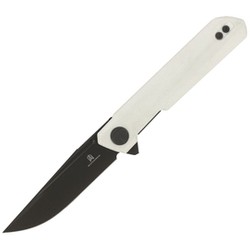 Bestechman Knife Mini Dundee White G10, Grey DLC D2 by Ostap Hel (BMK03H)