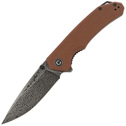 CIVIVI Knife Brazen Brown Micarta, Black Damascus (C2102DS-1)