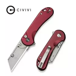 Civivi Elementum Utility Knife Burgundy Aluminum, Stonewashed 6Cr13 (C23039B-5)