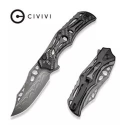 Civivi Knife Biophase Gray Aluminium/Carbon Fiber/Black G10, Damascus (C23083C-DS1)