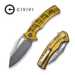 Civivi Knife BullTusk Polished Yellow Ultem, Damascus (C23017-DS1)