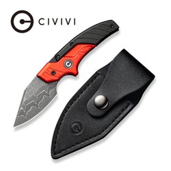 Civivi Knife Typhoeus Red/Black Aluminium, Damascus (C21036-DS1)