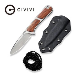 Civivi Mini Elementum Fixed Neck Knife Guibourtia Wood, Satin Nitro-V (C23010-4)