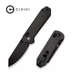 Civivi Yonder Knife Dark Green Canvas Micarta, Black Stonewashed 14C28N by Zac Whitmore (C23073B-1)