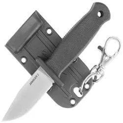 Demko Armiger 2 Clip Point Knife Black TPR, Satin 4034SS by Andrew Demko (ARM2-4034SS-CP)