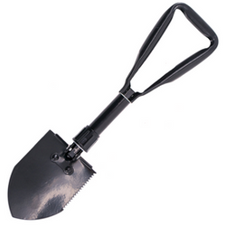 Folding Shovel with Saw Third Decor Habitat Black Aluminum, Black 420 (M9807)