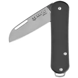 Fox Vulpis Black Aluminium, Polished N690Co Pocket Knife (FX-VP108 BK)