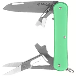 Fox Vulpis F4 OD Green Aluminium, Polished N690Co Pocket Knife (FX-VP130-F4 OD)