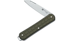 Fox Vulpis Grenade Pattern Military Green Aluminum Knife, Polished N690Co (FX-VPGP130 MG)