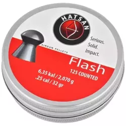 Hatsan Flash .25/6.35mm AirGun Pellets, 125 psc 2.07g/32.0gr