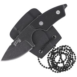 Herbertz Solingen Neck Knife Black G10, Black Stonewashed AISI 420 (55041)