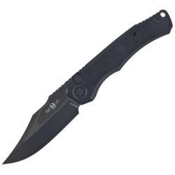 Heretic Wraith Auto V4 Bowie Tactical Black Aluminum/3M, Black DLC MagnaCut by Tony Marfione Jr. Switchblade (H002-6A-T)