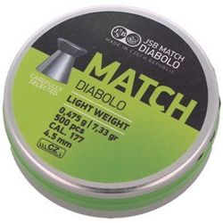 JSB Green Match Diabolo Light Weight Airgun Pellets 4.52mm, 0.475g (000010-500)